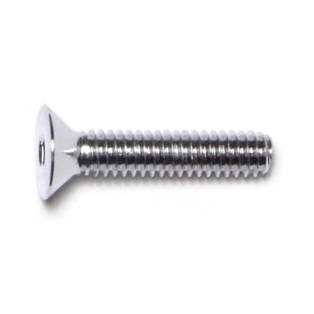 Midwest Fastener 1/4"-20 Socket Head Cap Screw, Flat Head, Chrome Plated Steel, 1-1/4 in Length, 10 PK 32725